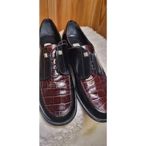 Brighton, Dandi Size 7M, Croc burgundy black, Nice!